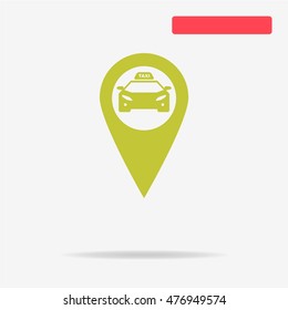 Taxi map pointer icon. Vector concept illustration for design.