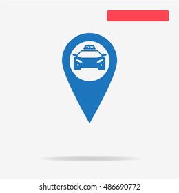 Taxi map pointer icon. Vector concept illustration for design.