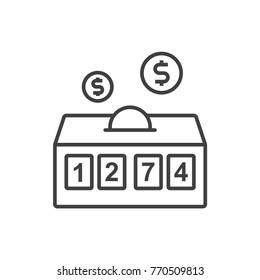 Taxi meter counter line icon.