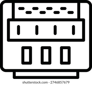Taxi Meter Line Icon and Vector