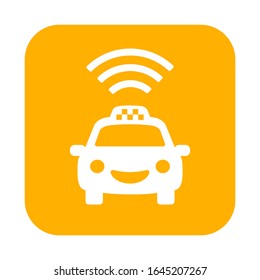 Taxi mobile application vector icon isolated on white background