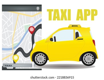 Taxi navigation app. vector illustration 