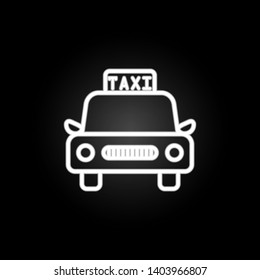 Taxi neon icon. Elements of hotel set. Simple icon for websites, web design, mobile app, info graphics