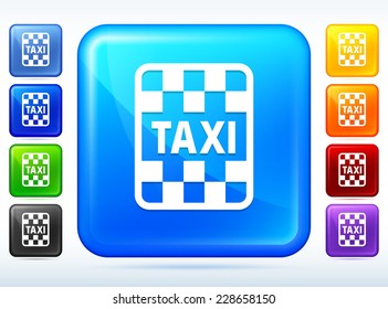 Taxi on Blue Square Button