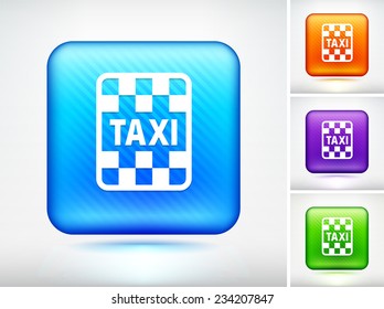 Taxi on Blue Square Button