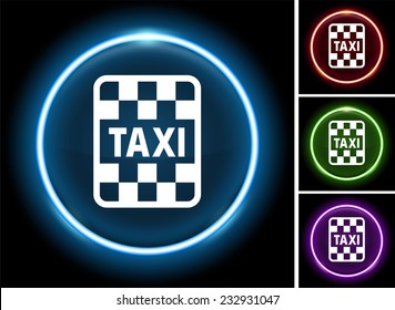 Taxi on Glow Round Button