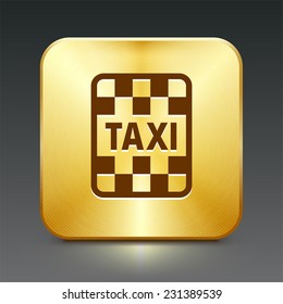 Taxi on Gold Square Button
