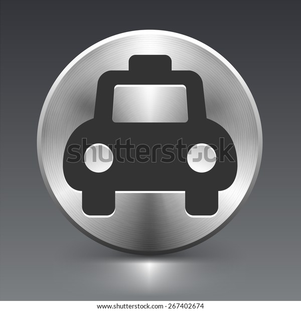Taxi on Silver Round\
Button