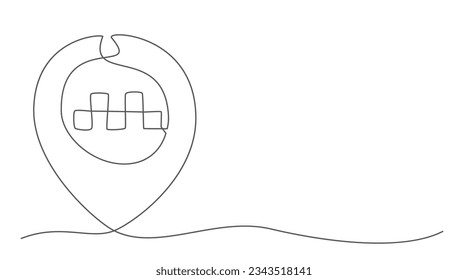 Taxi One line drawing isolated on white background