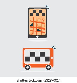 taxi online flat design