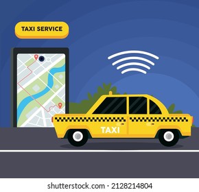 taxi online with tablet technology