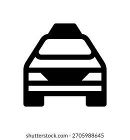 Taxi. Outlined stroke vector icon with black-filled details.