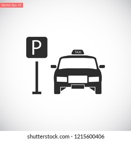 Taxi parking vector icon eps 10