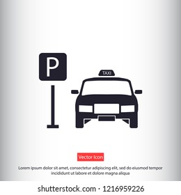 Taxi parking vector icon eps 10