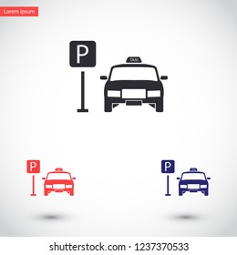 Taxi parking vector icon eps 10