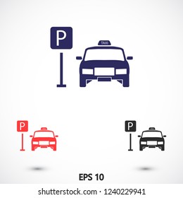 Taxi parking vector icon eps 10