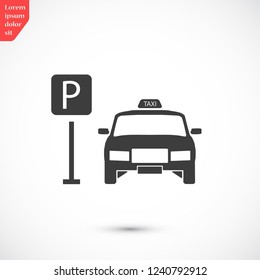 Taxi parking vector icon eps 10