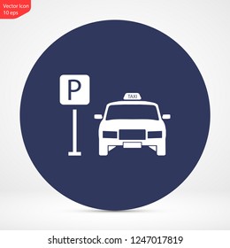Taxi parking vector icon eps 10