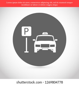Taxi parking vector icon eps 10