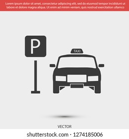 Taxi parking vector icon eps 10