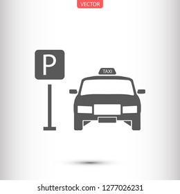 Taxi parking vector icon eps 10