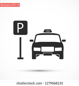 Taxi parking vector icon eps 10