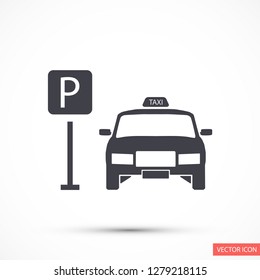 Taxi parking vector icon eps 10
