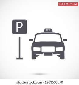Taxi parking vector icon eps 10