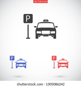 Taxi parking vector icon eps 10