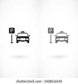 Taxi parking vector icon eps 10 , Lorem ipsum Flat design