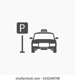 Taxi parking vector icon eps 10 , Lorem ipsum Flat design