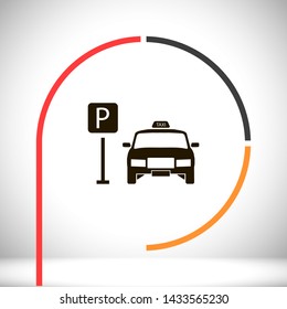 Taxi parking vector icon eps 10 , Lorem ipsum Flat design