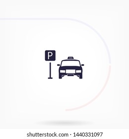 Taxi parking vector icon eps 10 , Lorem ipsum Flat design