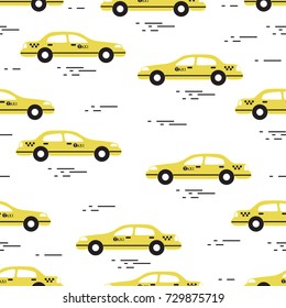 Taxi pattern. Design for announcement, advertisement, banner or print.