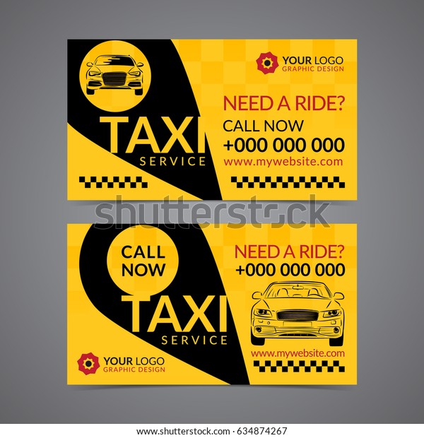 Taxi pickup\
service business card layout template. Create your own business\
cards. Mockup Vector\
illustration.
