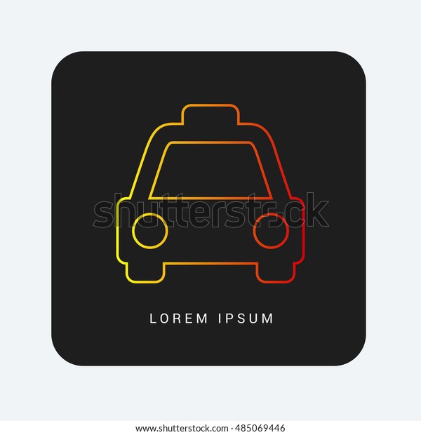 Taxi Red & Orange gradient attractive line\
thin icon / logo design