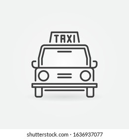 Taxi retro Car vector concept icon or symbol in thin line style