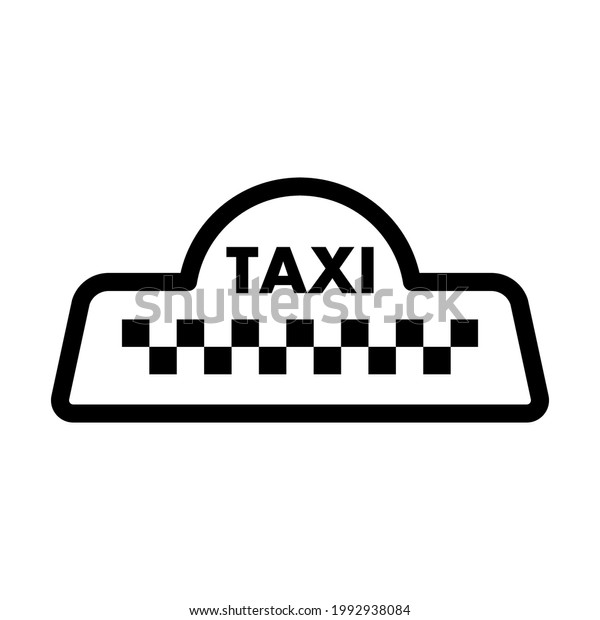 Taxi Roof Icon. Bold outline design with\
editable stroke width. Vector\
Illustration.