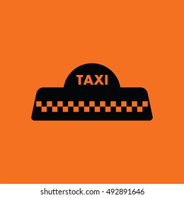 Taxi roof icon. Orange background with black. Vector illustration.