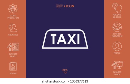 Taxi roof sign. Graphic elements for your design
