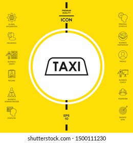 Taxi roof sign. Graphic elements for your design