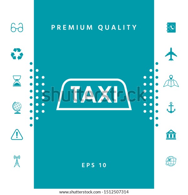 Taxi roof
sign. Graphic elements for your
design