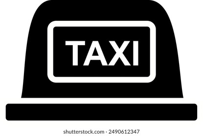 Taxi roof sign line icon. Replaceable vector design.