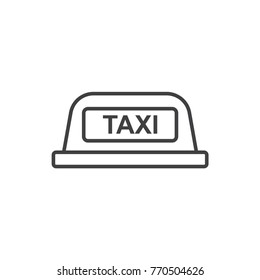 Taxi roof sign line icon.