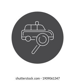 Taxi search black glyph icon. Online mobile application order taxi service. Pictogram for web, mobile app, promo.