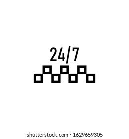 taxi service 24/7 icon round the clock day and night icon vector