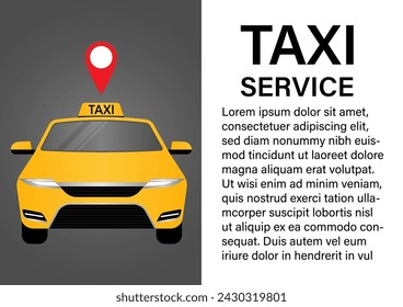 Taxi Service Banner. Taxi Background. Vector Illustration. 