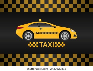 Taxi Service Banner. Taxi Background. Vector Illustration. 