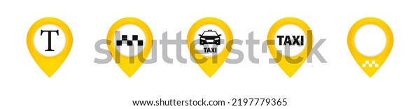 Taxi\
service banners. Taxi service badges. Taxi service icon collection.\
Taxi location pointers. Vector graphic EPS\
10