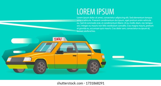 taxi service car. Flat vector. Transportation and cargo delivery. banner vector illustration.